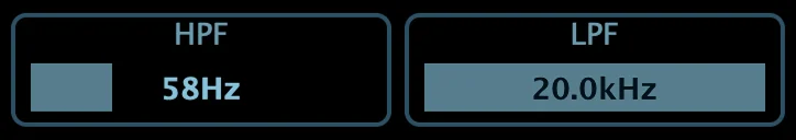 HPF and LPF detector filter indicators