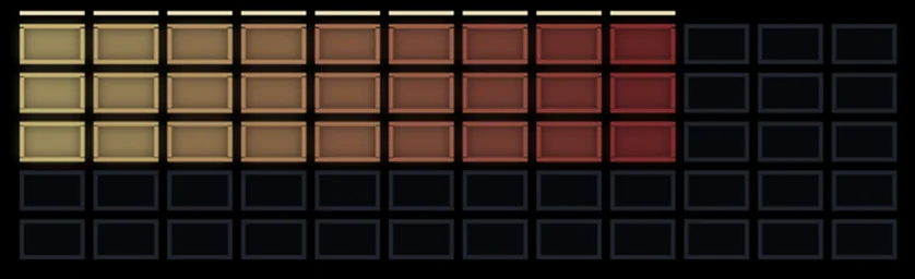 Velocity range handles above the sample matrix